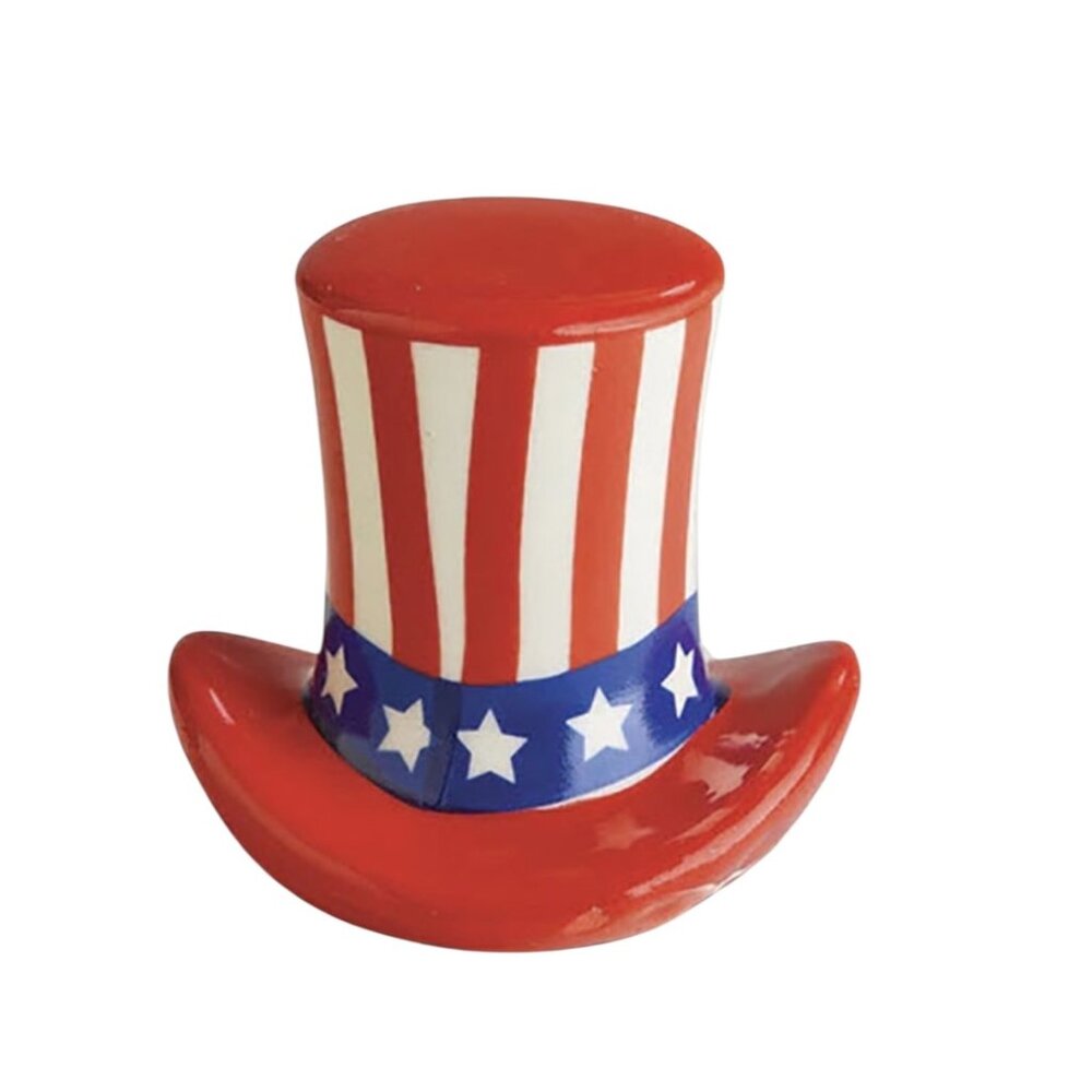 Nora Fleming HOME OF THE FREE mini, Patriotic Uncle Sam Hat - NEW